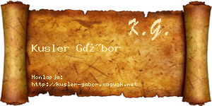 Kusler Gábor névjegykártya